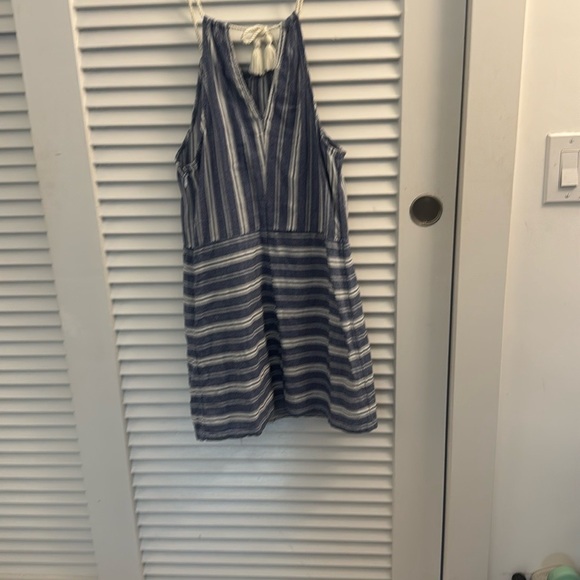 Hollister Navy and White Striped Halter Dress Size Small - Picture 3 of 5